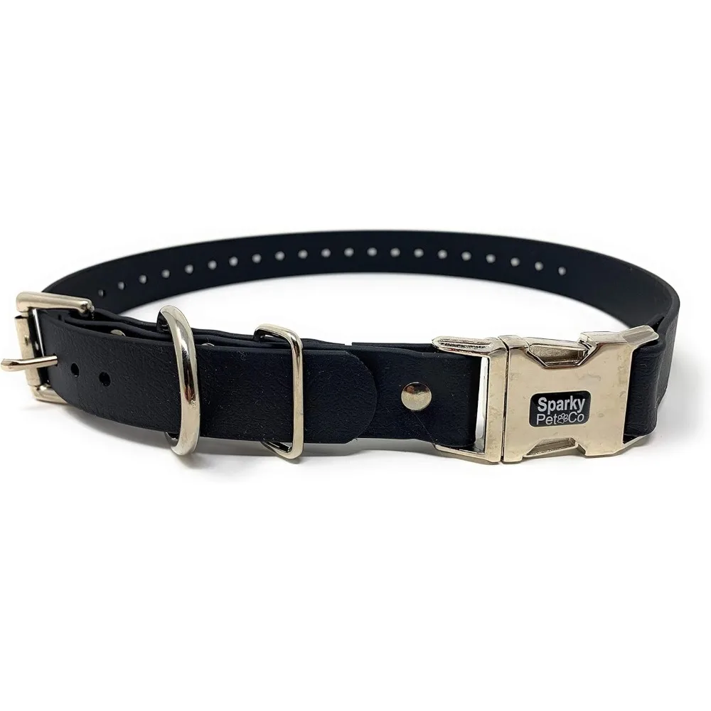 

Водонепроницаемый регулируемый ошейник для собак из биотана с двойной пряжкой и быстросъемной металлической застежкой для ограждений