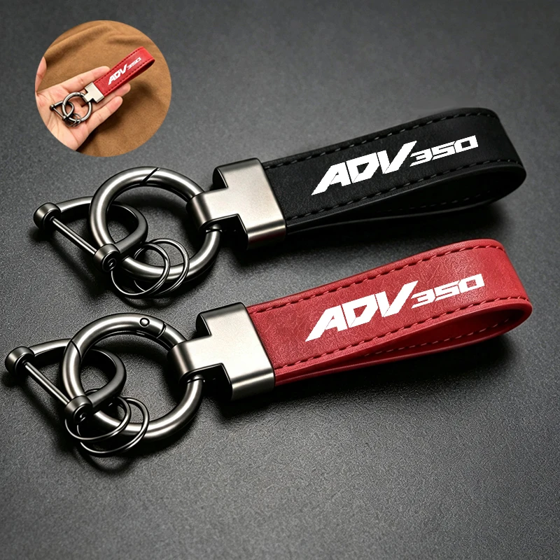 For Honda ADV350 ADV 350 ADV150 2015-2026 New Accessories Fashion Leather Suede Keychain Motorcycle Anti-lost Key Ring