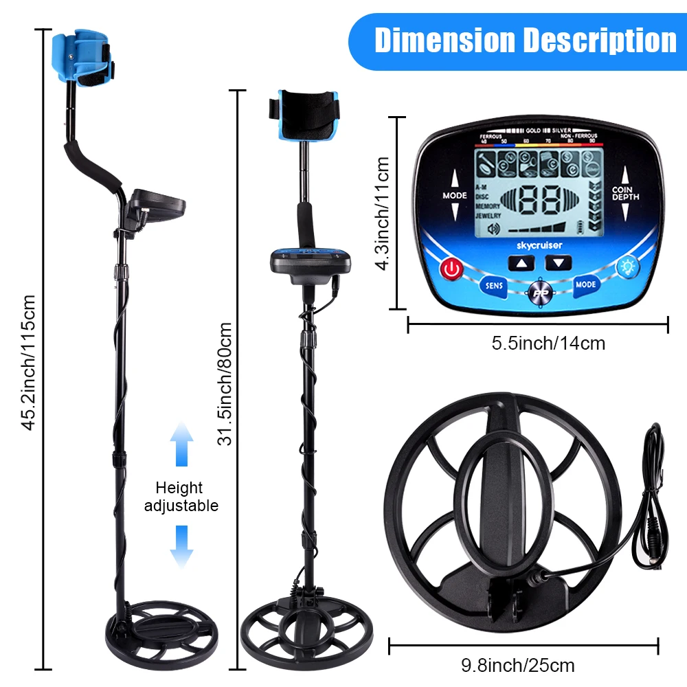 Waterproof Underground Gold Metal Detector Finder TX-910 MD910 Treasure Detecting Pinpointer