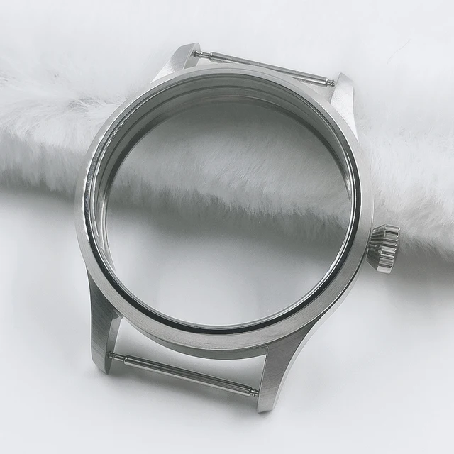 Neiton 42mm Ręczna koperta zegarka Przezroczysta tylna szyba szafirowa Pasuje do ETA 6497 6498 ST3600 3602 Brąz/PVD Czarny
