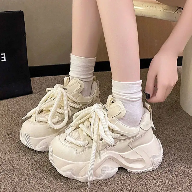 

Women's Sport oes Platform Thi Bot High Heels Increase Height New Sle Dad oes Casual Faion Summer Rubber Outsole