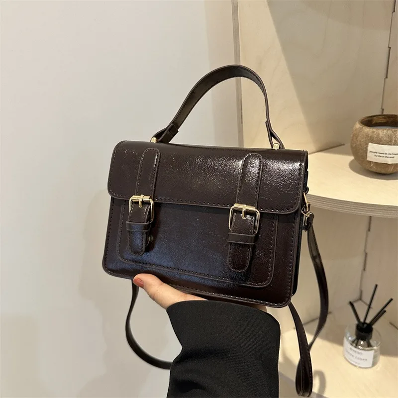 Vintage Cambridge Handbag  Women\'s 2024 New Fashion Versatile Small Square Bag High Sense Niche Trend Shoulder Bag