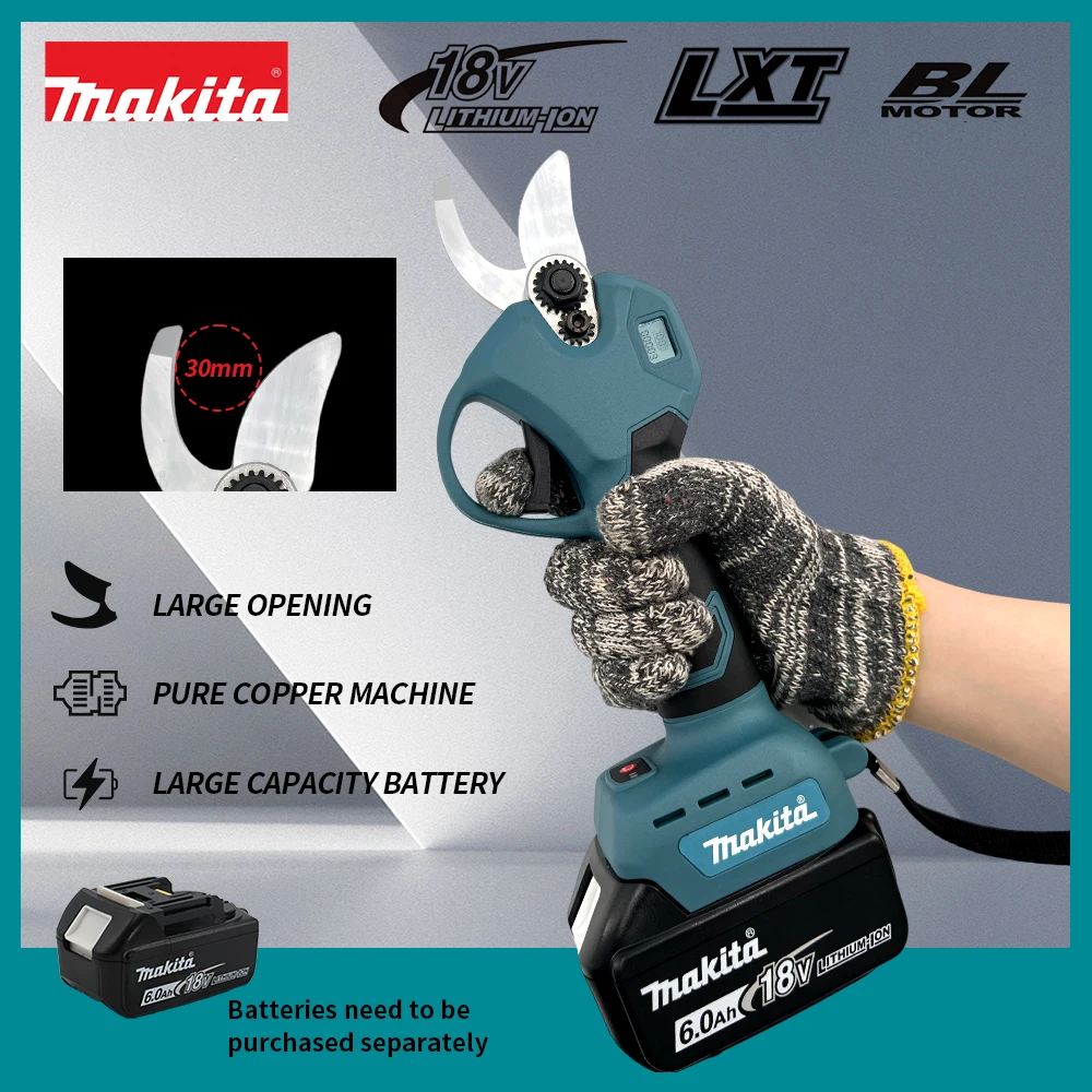 Imagem -03 - Makita-brushless Elétrica Tesoura de Poda Ferramenta de Jardim Tesoura sem Fio Display Led com Bateria 18v