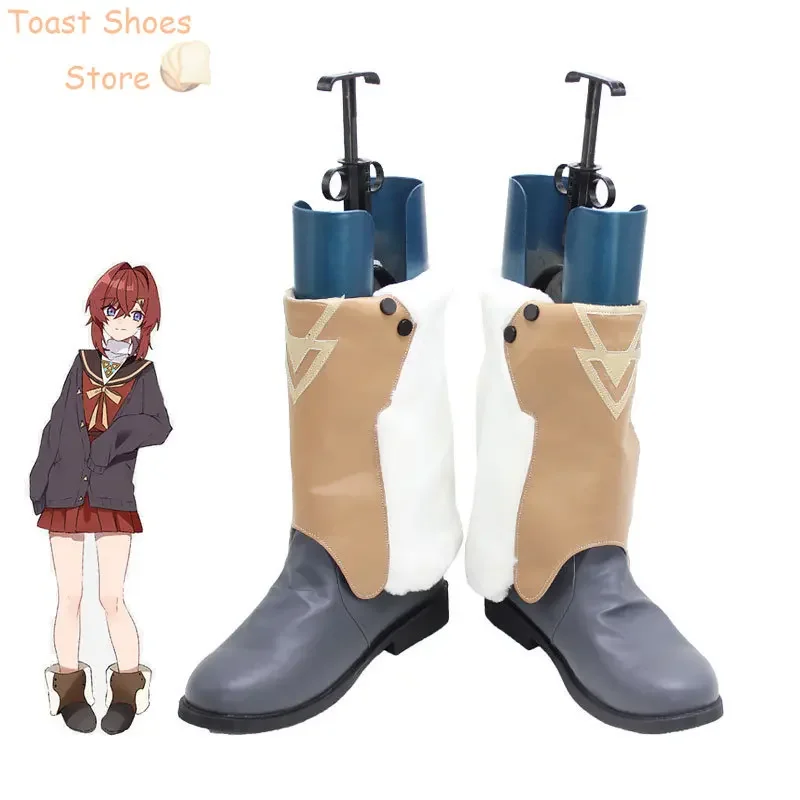 Ange katrina cosplay sapatos vtuber cosplay adereços sapatos de couro do plutônio botas de halloween traje prop