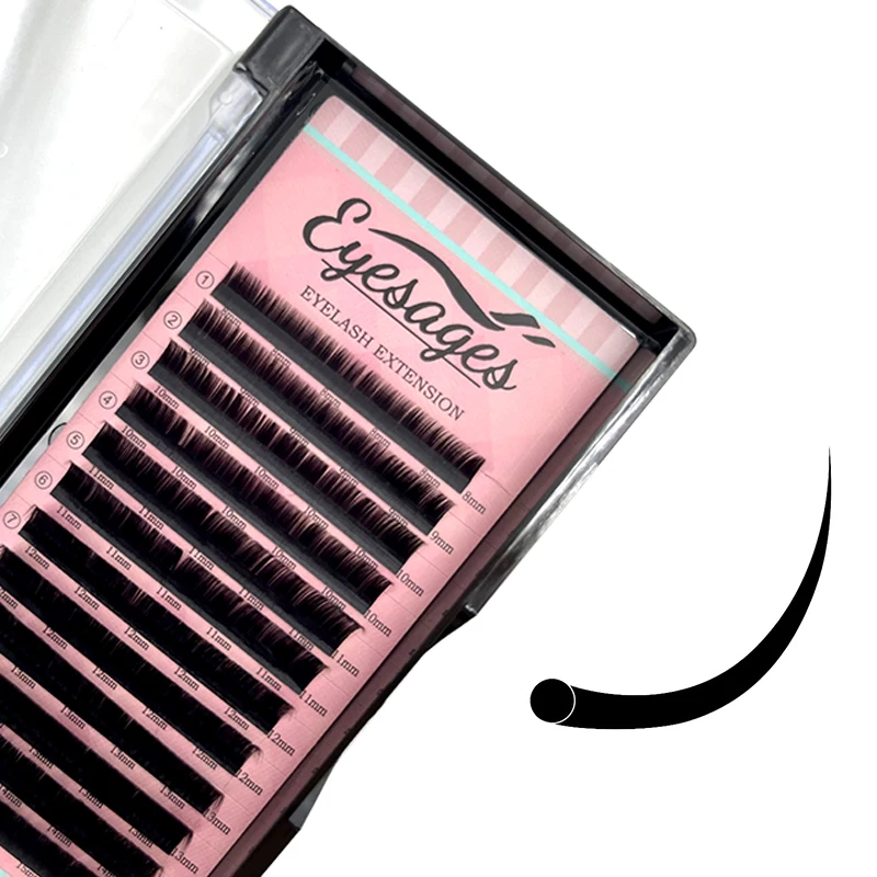 Super Soft Extension ciglia C D Curl Individual Supplie Volume Faux Mink Lashes Natural Premium Matte Black 16 righe/vassoio