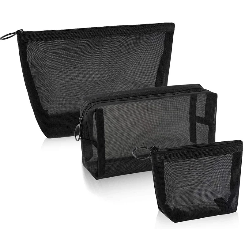 

LYSXZ002 Mesh Cosmetic Bag, Makeup Bags, Zipper Pouch for Offices Travel Accessories