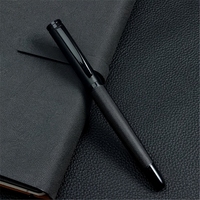 1 / 2 pcs Sleek Black Metal Gel Pen - Medium Point, Snap Cap, Ideal for Students & Business Gifts, Office Essentials-Black ink