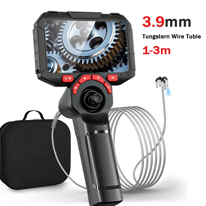 4.5inch Joystick Omnidirectional 360 ° Rotation Industrial Endoscope 3.9mm Lens For Car Air Pipeline 1080P HD Camera