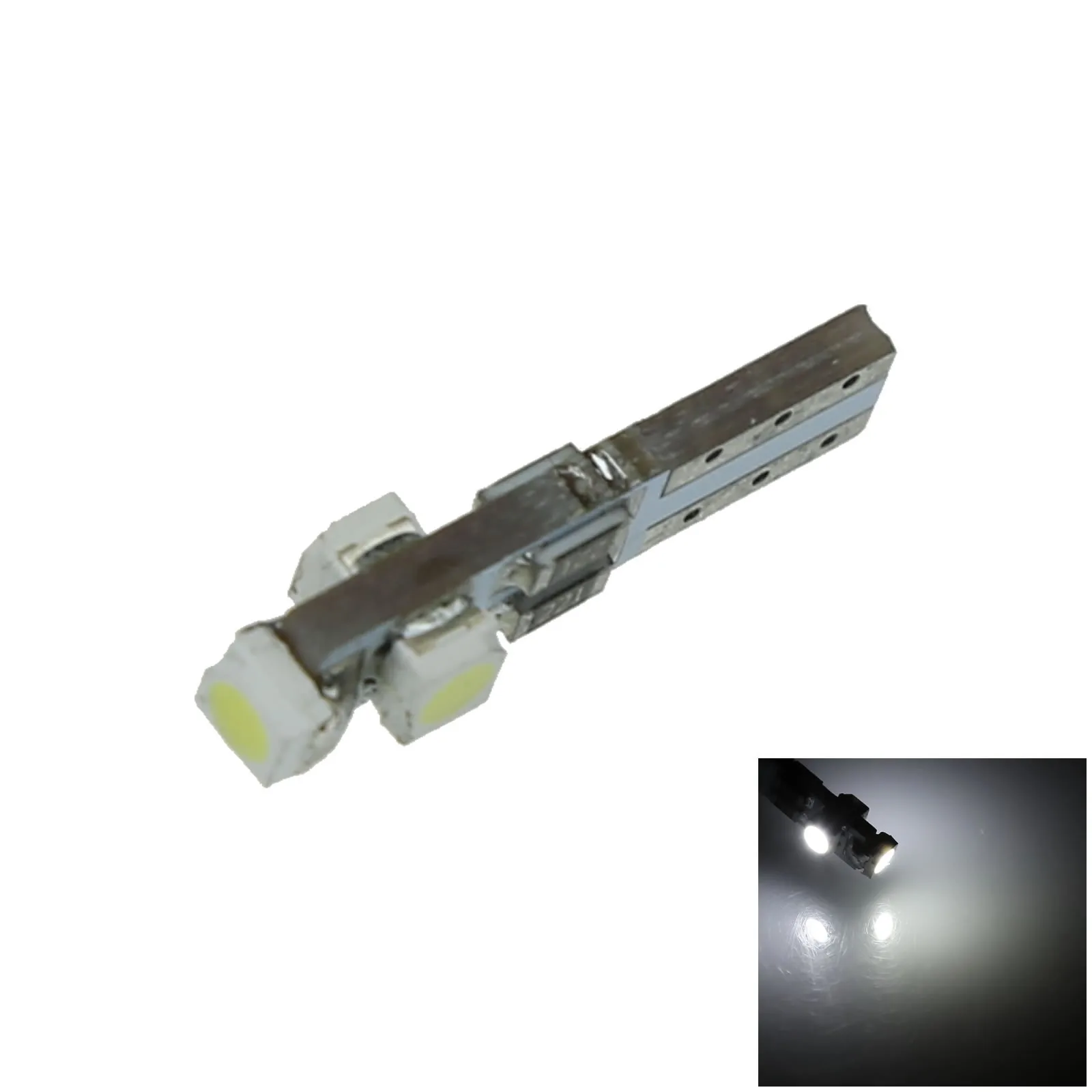 1x White RV T5 Indicator Bulb light Lamp Canbus Error Free 3 Emitters 1210 SMD LED 79 85 86 B007