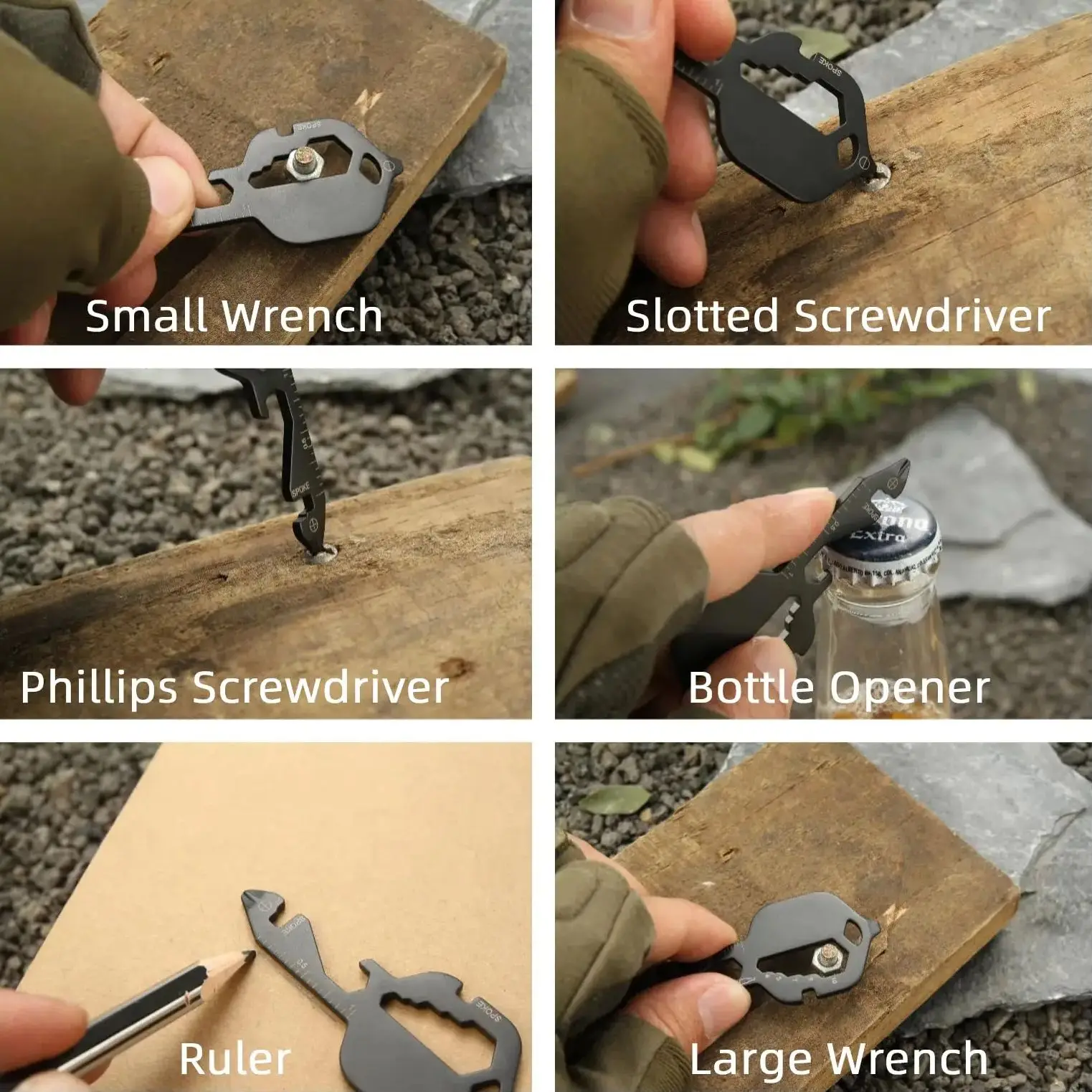 1/2Pcs Mini Multifunctional Keychain Stainless Steel Portable Key Shaped Multitool Screwdriver Bottle Opener Pocket Repair Tool