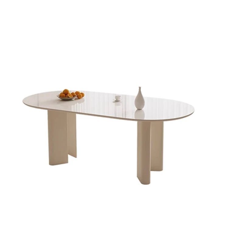 Rock plate dining table cream style modern simple high-end modern square Modern living room Nordic furniture