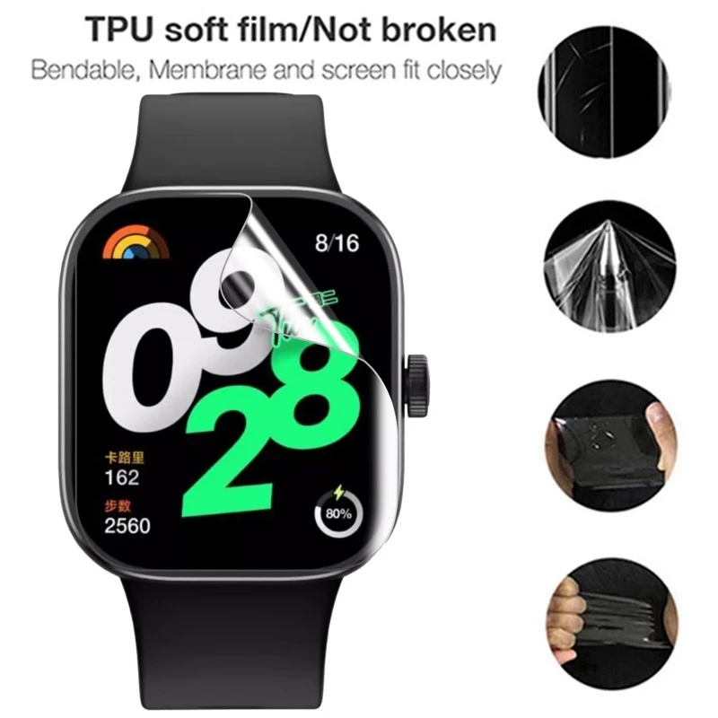 1-5PCS Hydrogel-Schutzfolie für Redmi Watch 6, klare weiche TPU-Schutzfolien, Displayschutzfolie für Xiaomi Redmi Watch 4 5 6 – Detail 10