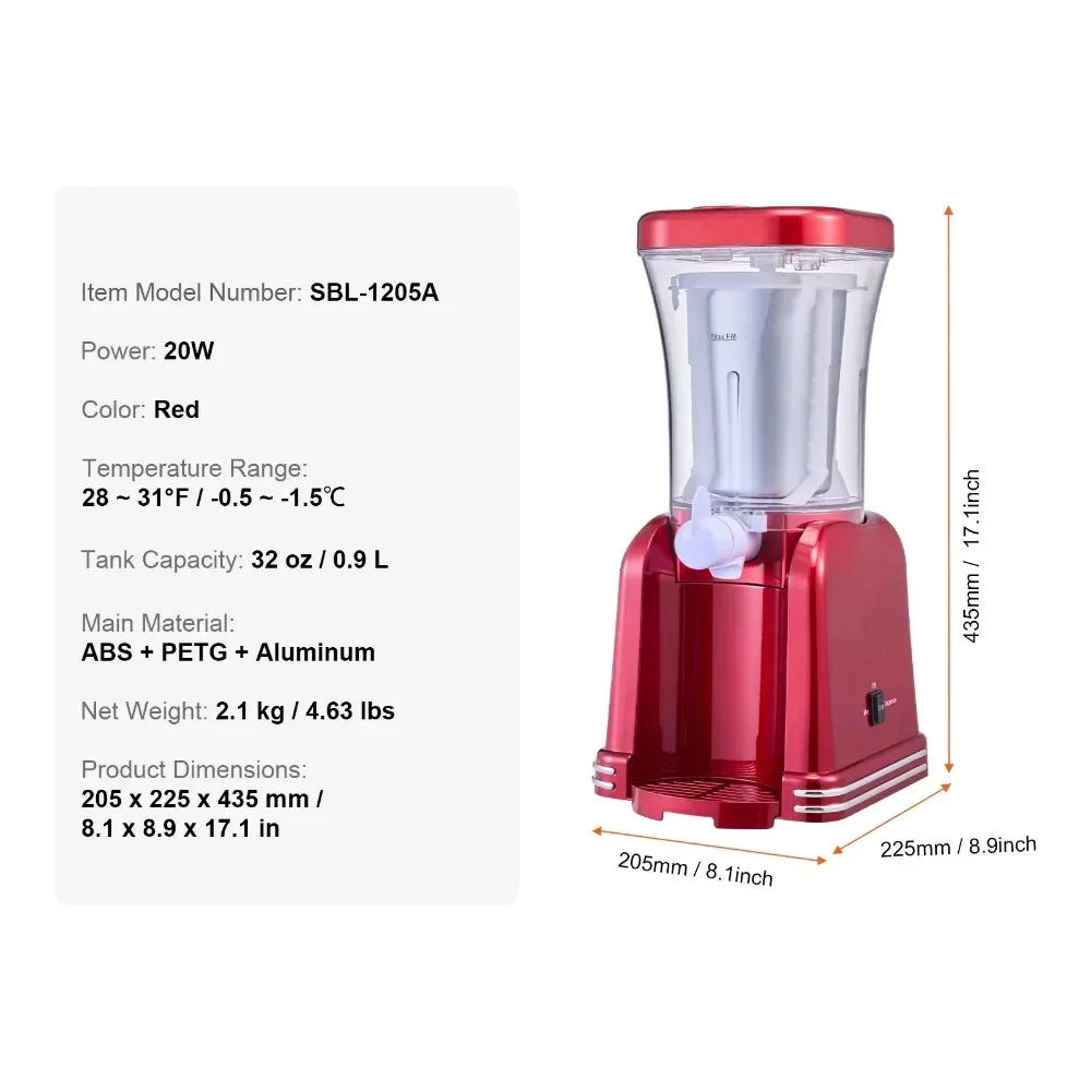 Home Slushy Machine Margarita Machine  Slushy Maker Countertop Ice Cold Slushy Machine  32oz