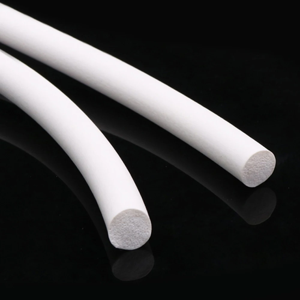 Silicone Rubber Sponge Strip Dia 1/1.5/2/2.5/3-30mm White Round Foamed Cord O Ring Foam Seal Gaskets High Temperature Resistant