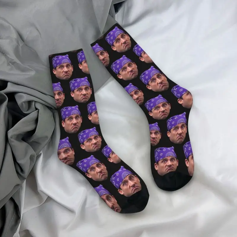 Cool Printed The Office TV Prison Mike Meme Socks for Men Women Stretchy Summer Autumn Winter Crew Socks