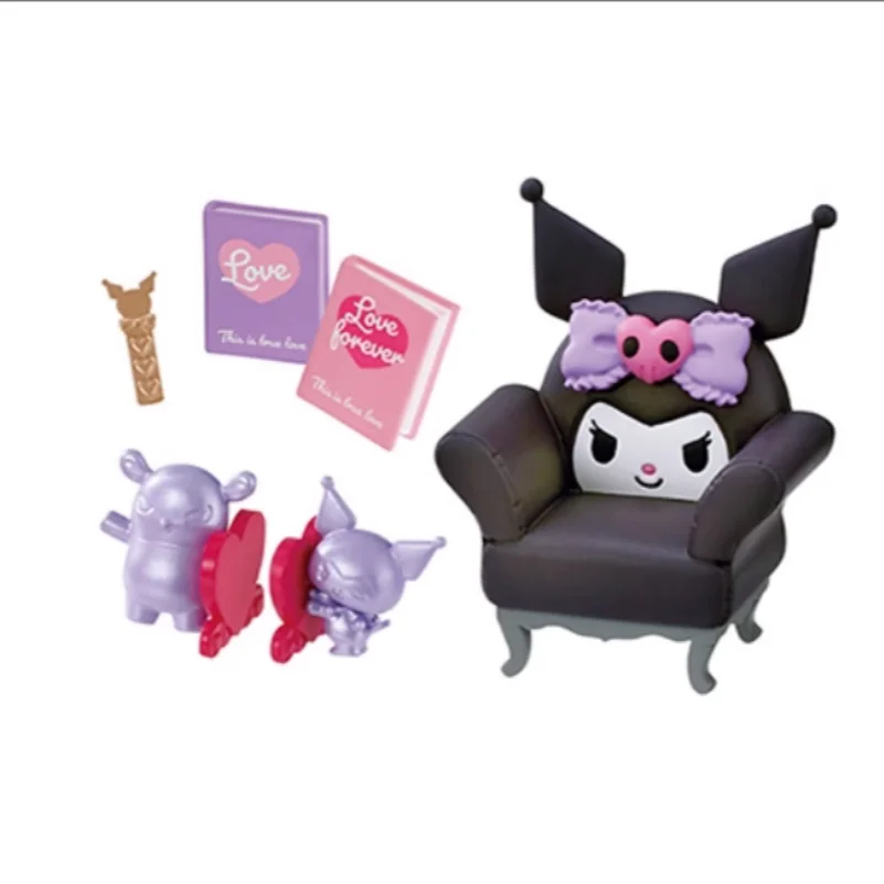 مجموعة كاملة من غرفة كورومي القوطية من Re-ment، صندوق أعمى عصري لسطح المكتب، نموذج مجموعة مشهد مصغر #6