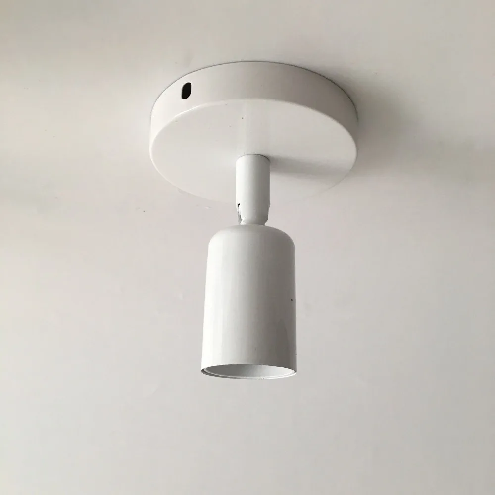 Vintage E27 Wall Lamp Base E27/E14 White Black Metal Light Base Adjusted Direction Chandelier Base For Bar Restaurant Home