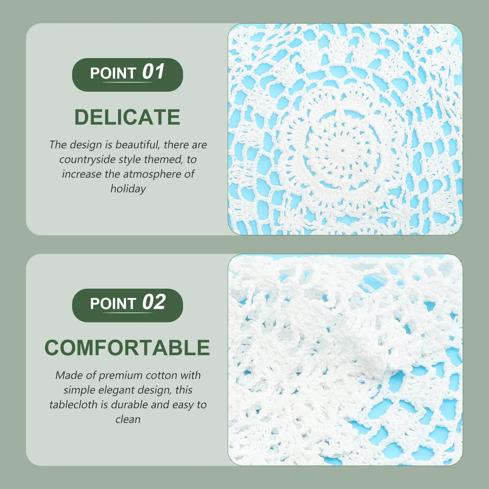 Crochet Cotton Lace Table Mats Set of 6 – Rustic Placemats for Dining Table, Home & Hotel Decor