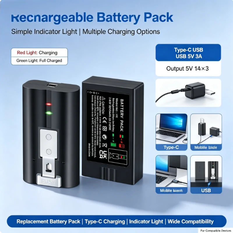 Batteries for Ring Video Doorbell 2 3 4 /3 Plus Rechargeable Li-ion Battery Spotlight Cam Solar Floodlight Video Battery 6040mah