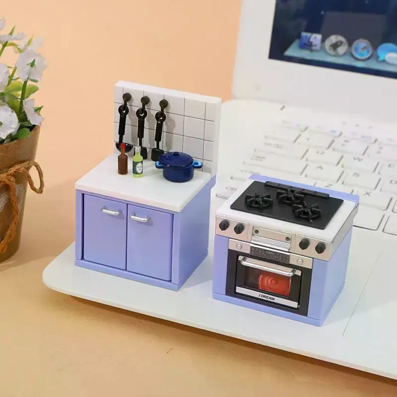 1 مجموعة دمية مصغرة محاكاة أواني المطبخ موقد غاز نموذج اكسسوارات المطبخ ل بيت الدمية ديكور التظاهر اللعب اللعب #6