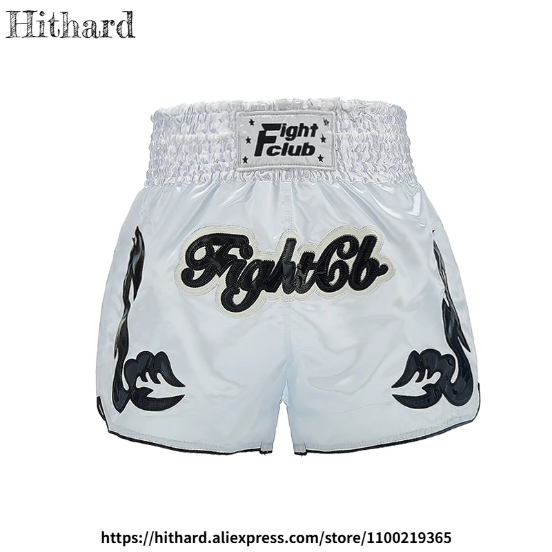 Muay Thai Shorts White Thai Boxing Pants Child Youth Man Woman Traditional Sparring Thaiboxing Kickboxing Fight Training Pants