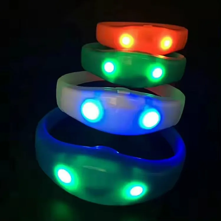 Luminous Silicone Glowing DMX Promotional Gift Wireless Wristband Interactive Events Light Up Customized Led Bracelets