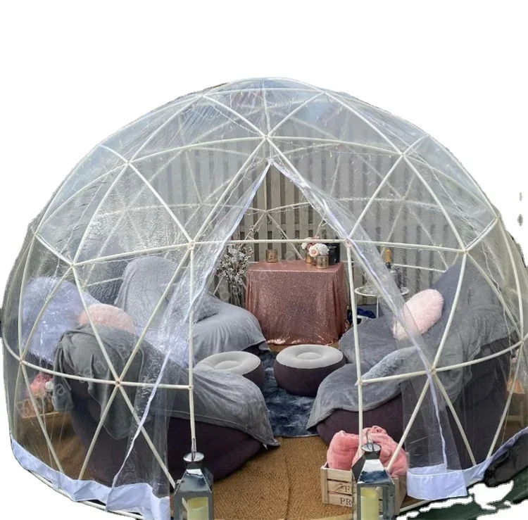 

In stocks 3.6m Luxury Camping Dome Geodesic Transparent Tent Inflatable Bubble Clear Transparent Dome Tent custom