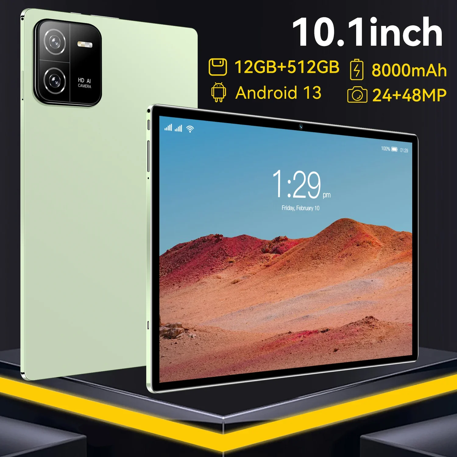 

Experience High-Performance Computing with Pad6 Pro 10.1 Inch Android 13 Tablet: Dual SIM, 12GB RAM, and 8000mAh Battery