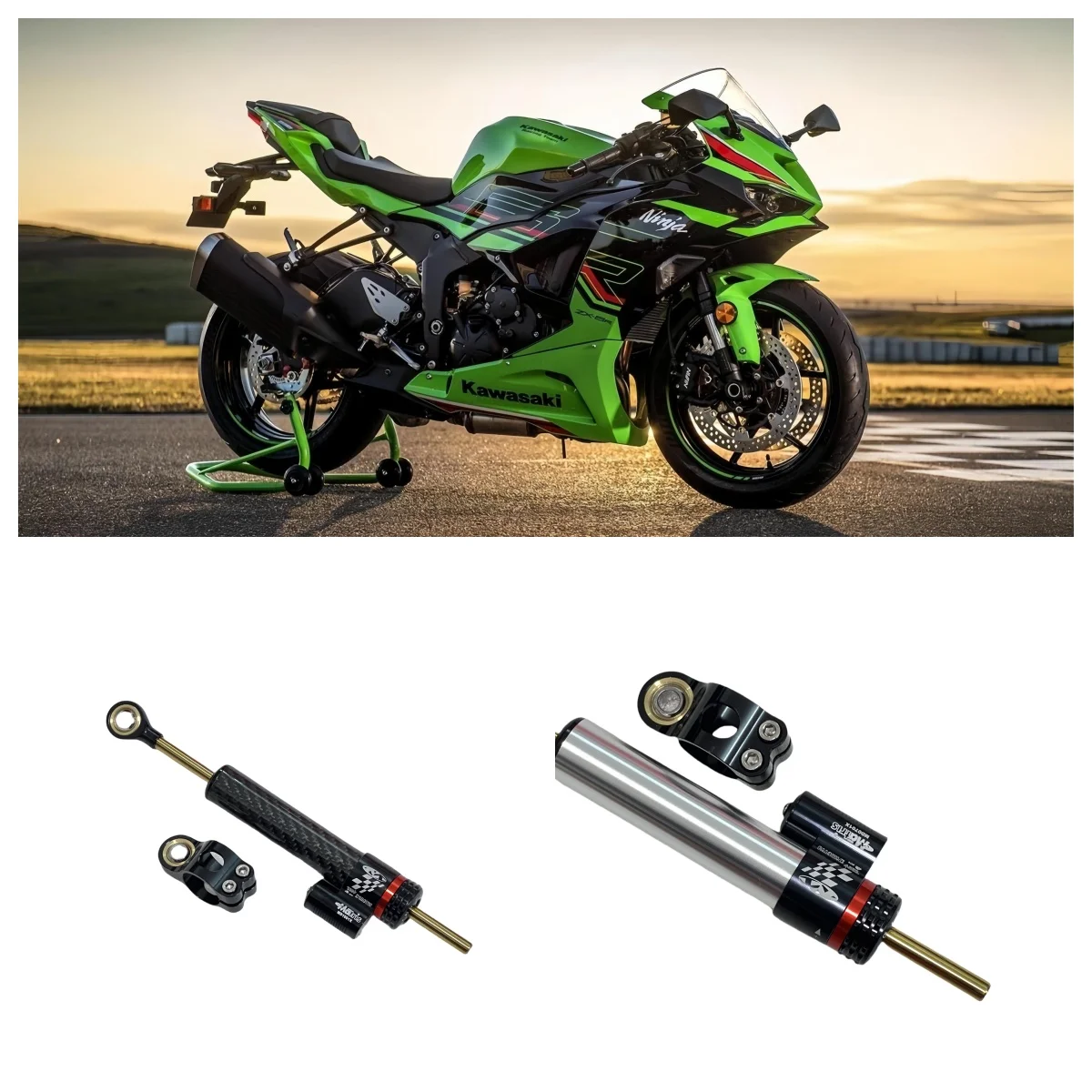 

ZX-6R 2024 Motorcycle Steering Damper Stabilizer & Bracket Mount Kit For Kawasaki Ninja ZX6R 2009-2025 ZX 6R 636