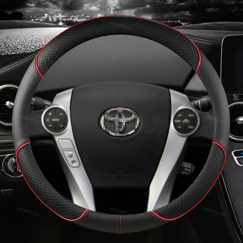 Microfiber Leather Car Steering Wheel Cover For Toyota Prius 30 20 Prius V Prius C Prius Prime Massage Auto Accessories