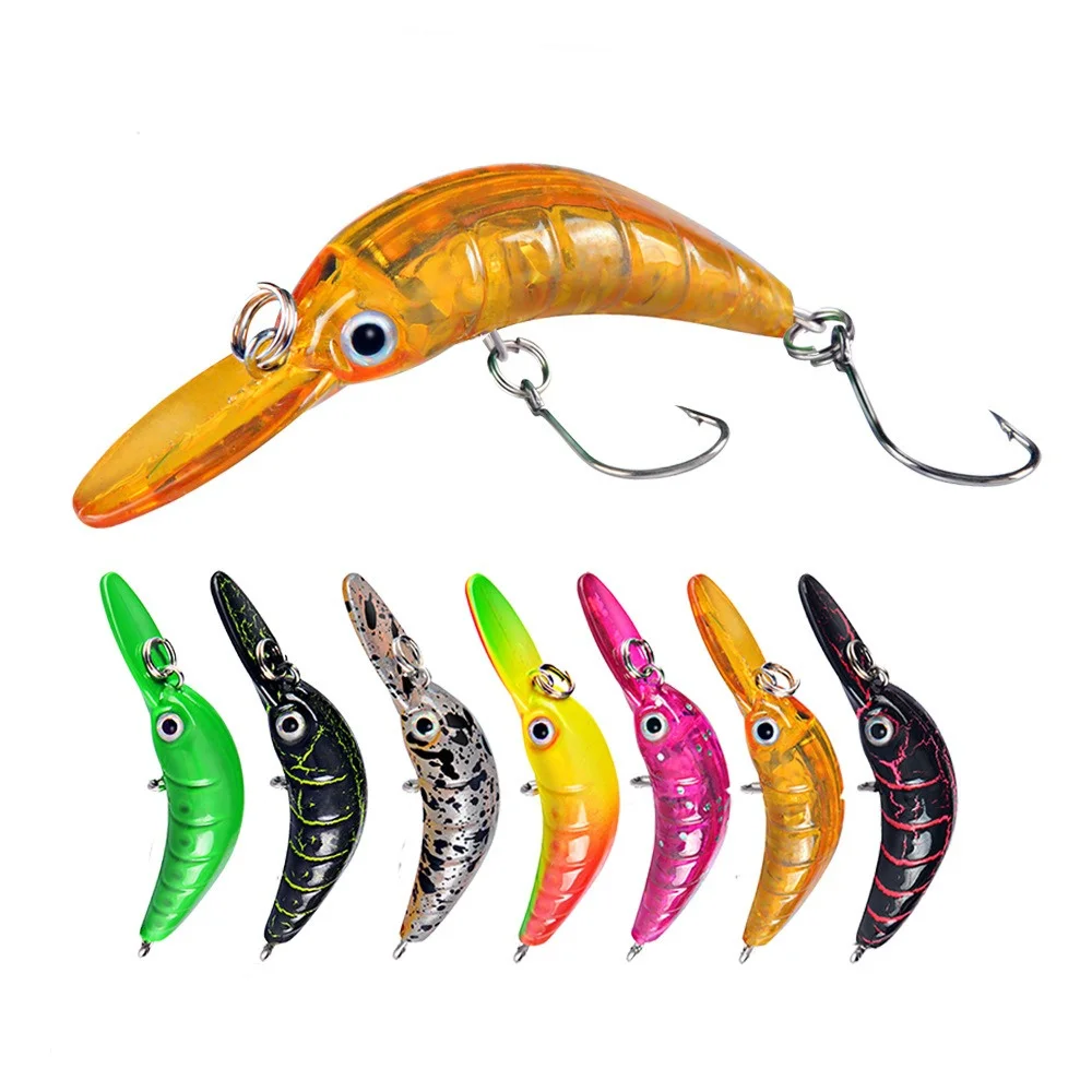 Rice Worm Shaper Trout  Minnow Wobbler Fishing Lure 5.2cm 2.6g Crank Artificial Hard Bait Trout Pike Bass Fishing