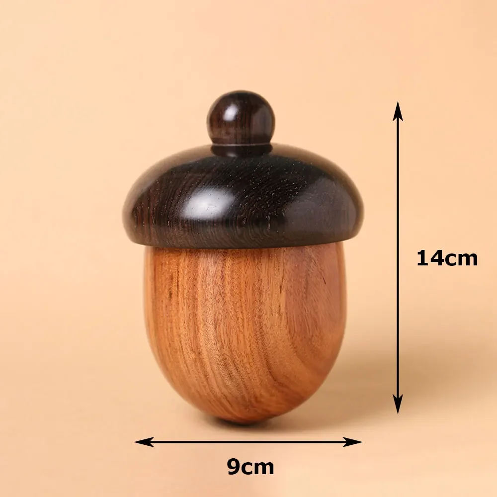 Wooden Large Acorn Ornament Wooden Storage Box Aromatherapy Container DIY Key Chain Pendant Accessories Car Decoration Pendant