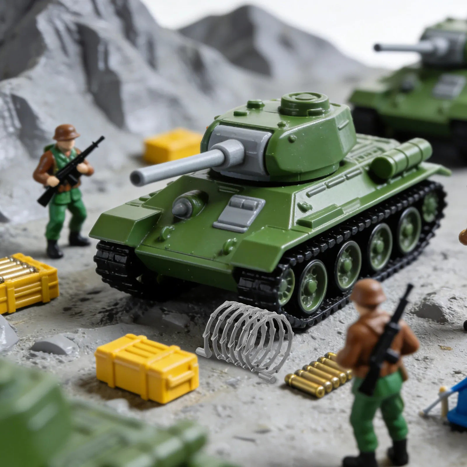 

30 шт. Миниатюрные пластиковые пружинные проволочные ограждения-концертинны для военных диорам, аксессуары для сцен поля битвы, периметральные ограждения