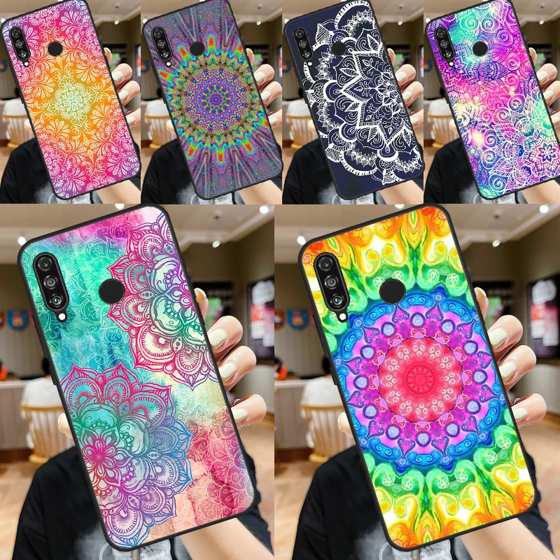 Trippy Tie Dye Floral Mandala Case For Huawei Nova Y61 Y91 Y60 Y70 Y90 Nova 9 10 SE 11i 8i 3i P20 P30 Pro P40 Lite Cover