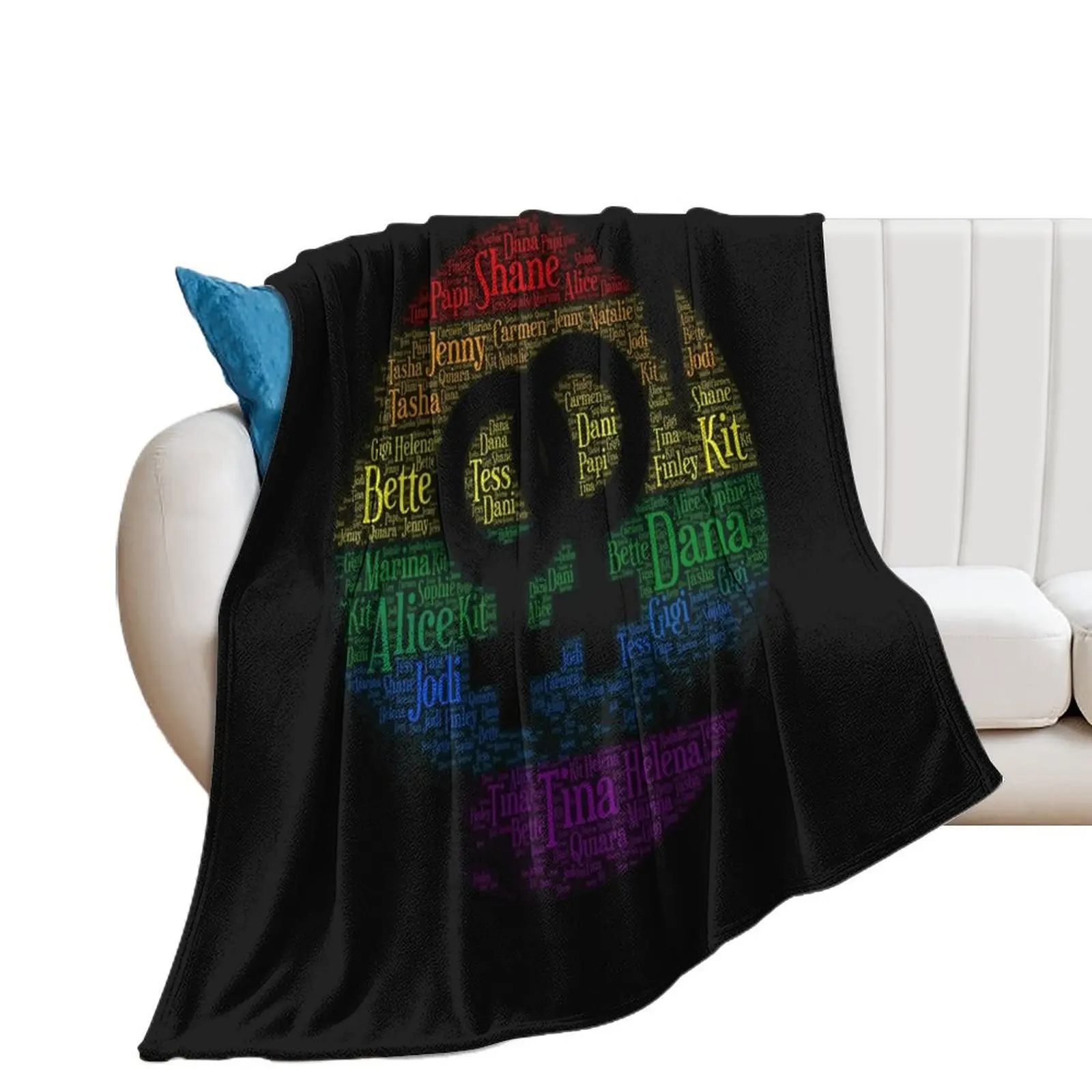 Lesbian Character Words Shirt Throw Blanket Plaid Large Sofa Loose Blankets