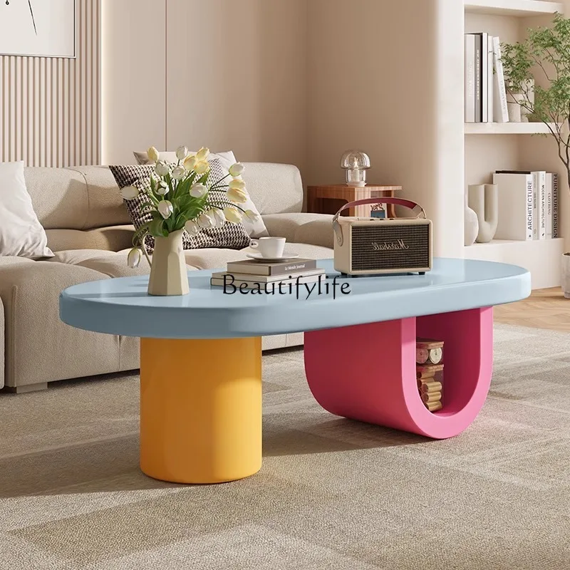 

04Living room household small apartment modern simple light luxury high-end coffee table table