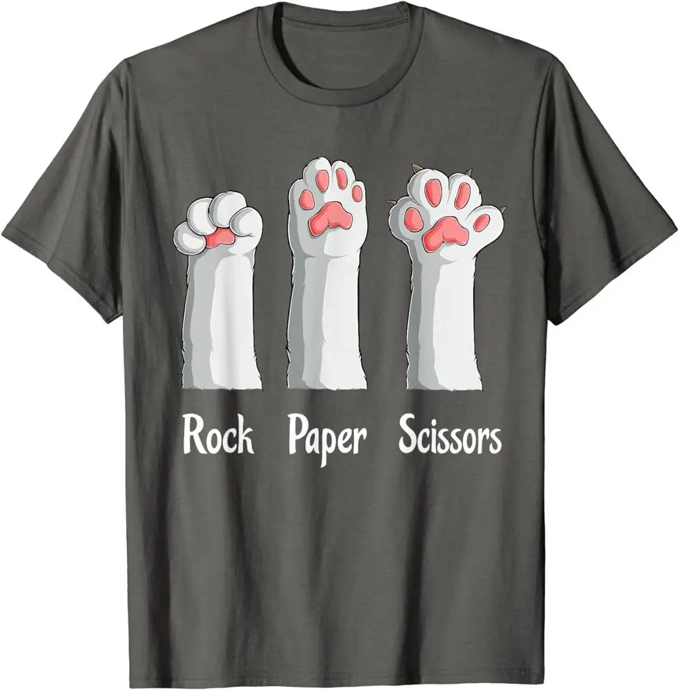 Cat Rock Paper Scissors Hand Game Cute Paw Gift Unisex T-Shirt