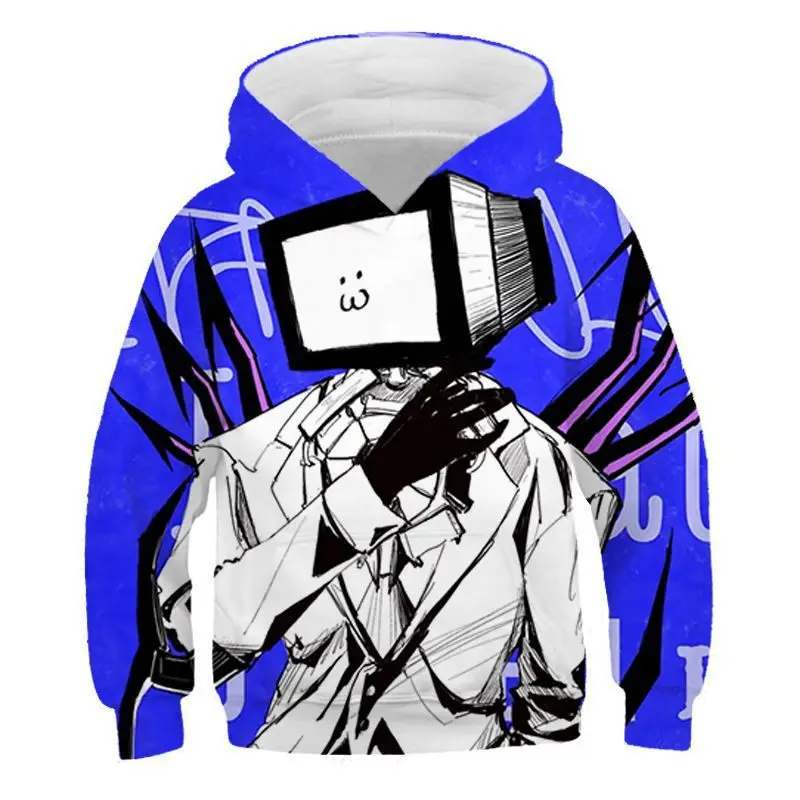 Anime Skibidi Toilet Hoodie Children Harajuku Sweatshirt Girls Boys Speakerman TV MAN Streetwear Kids 3D Printed Pullover Jacket