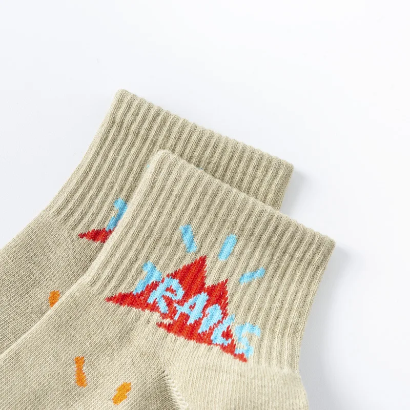 AJ Barb Halloween Scary Face Cashew Flower Cotton Letter Socks Men\'s and Women\'s Sports Socks