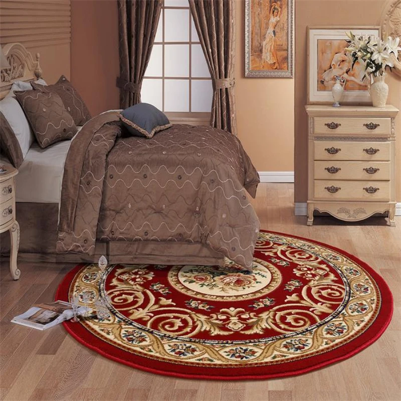 Round Short Pile European Carpets for Living Room Decoration Rugs for Bedroom Decor Carpet Non-slip Area Rug Thicken Floor Mats