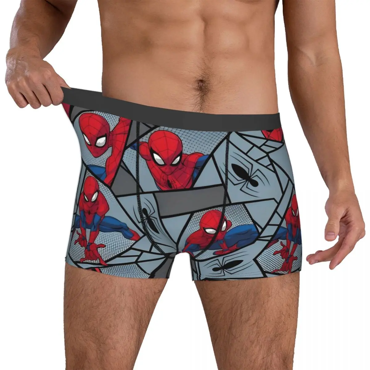 Custom Spider-Man Comic Handsome Cool Man Boxer Briefs Comfortable Underwear Cartoon Anime Humorous Shorts Boxer Briefs