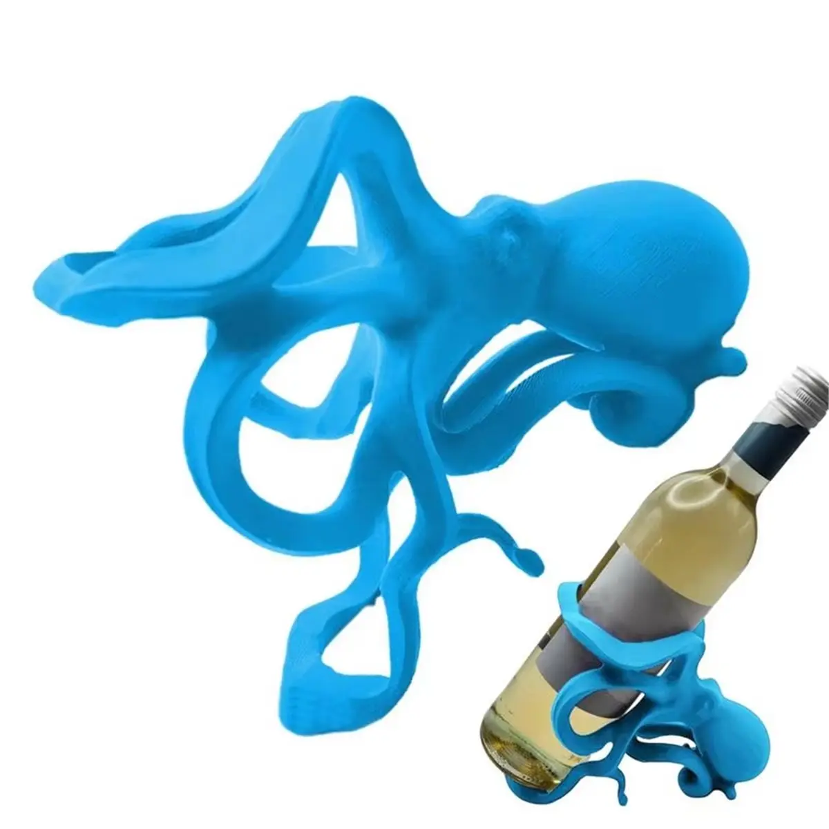 

Полка для бутылок вина Осьминог Стеллаж для хранения бутылок вина Отдельно стоящая статуя животного Органайзер для хранения Декор стола Белый