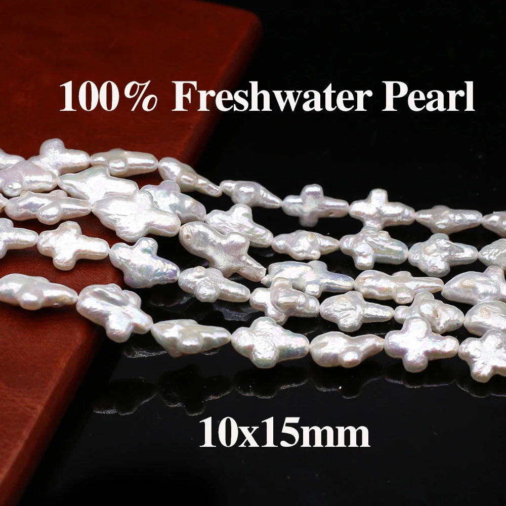 Cross Baroque Pearl Bead Natural Freshwater Pearl Loose Spacer Beaded for Women Making DIY Necklace Bracelets Accessorie 10-15mm