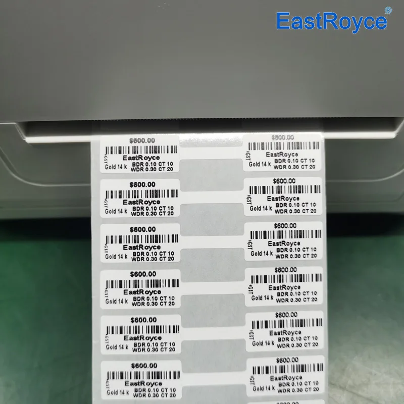 Imagem -02 - Waterproof Blank Barcode Label Etiqueta de Jóias em Branco Imprimível Branco ou Laranja 70x12 mm Rolo 2000 Pcs