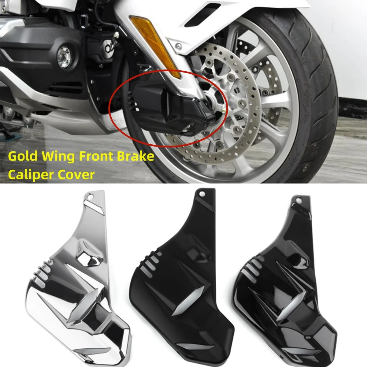 

Front Caliper Cover Brake Guard Trim Goldwing GL1800 F6B Chrome Black Protective For Honda Gold wing GL1800B F6B 2018-2024