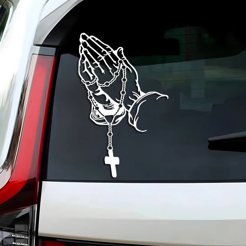 Pearl rose god jesus christ prayer gesture creative&funny stickers for cartoon fans&lover,high quality for car trucks motorcycl