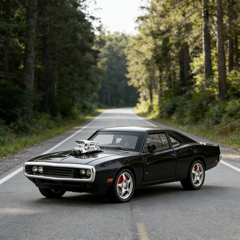 1:24 1970 شاحن العضلات سيارة رياضية نموذج دييكاست لعبة معدنية المركبات نموذج سيارة محاكاة الاطفال لعبة الهدايا