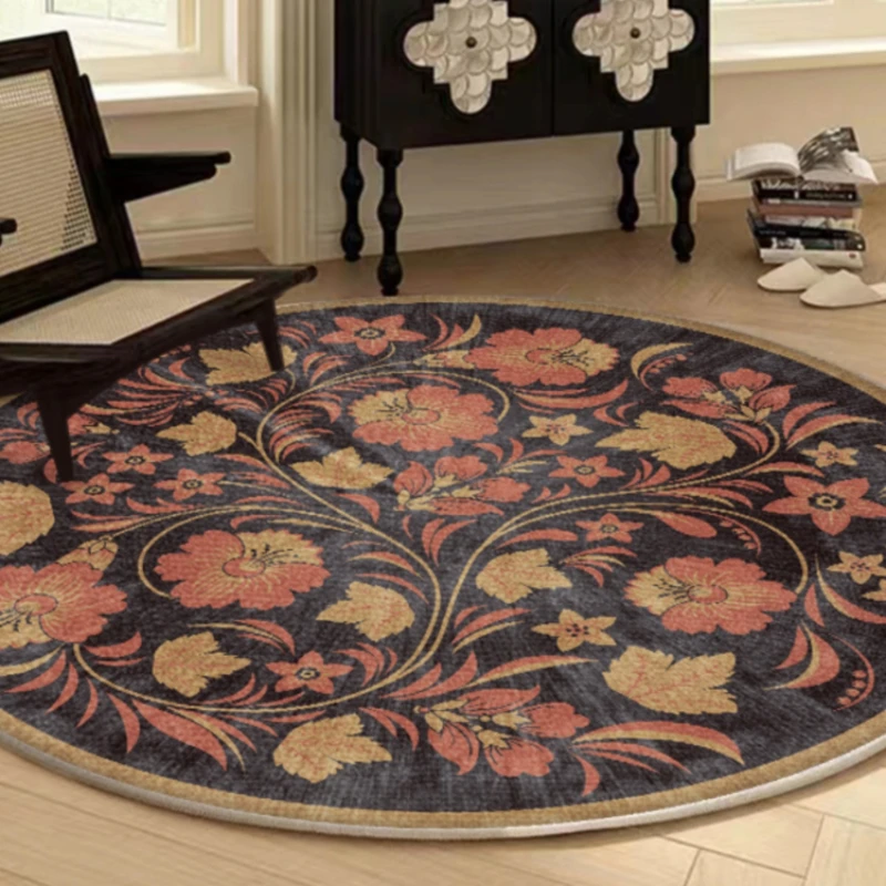 

Retro Light Luxury Comfortable Carpet American Round Highend Living Room Carpets 2024 New Coffee Table Antislip Anti Fouling Rug