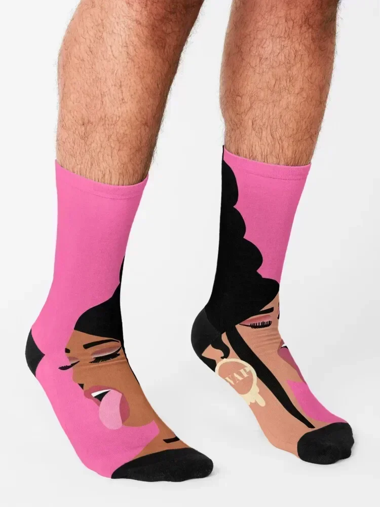 WAP Cardi and Megan Socks men cotton high quality moving stockings Heating sock funny gift Socks Girl Men's