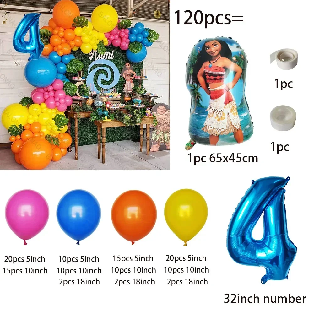 120pcs moana születésnapi balloons Füzér Aláboltoz készlet gyerekeknek születésnapi Gumitej Elgáncsol balloons Baba zuhany Avatás decors globos Anyagellátás ajándékok